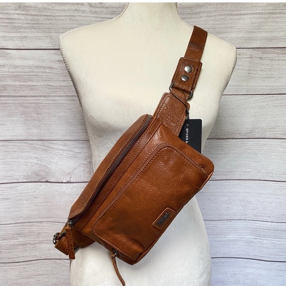 🔥🔥🔥 Spikes & Sparrow Genuine Leather Waist Belt Bag HANDS FREE Brandy New - Picture 14 of 14